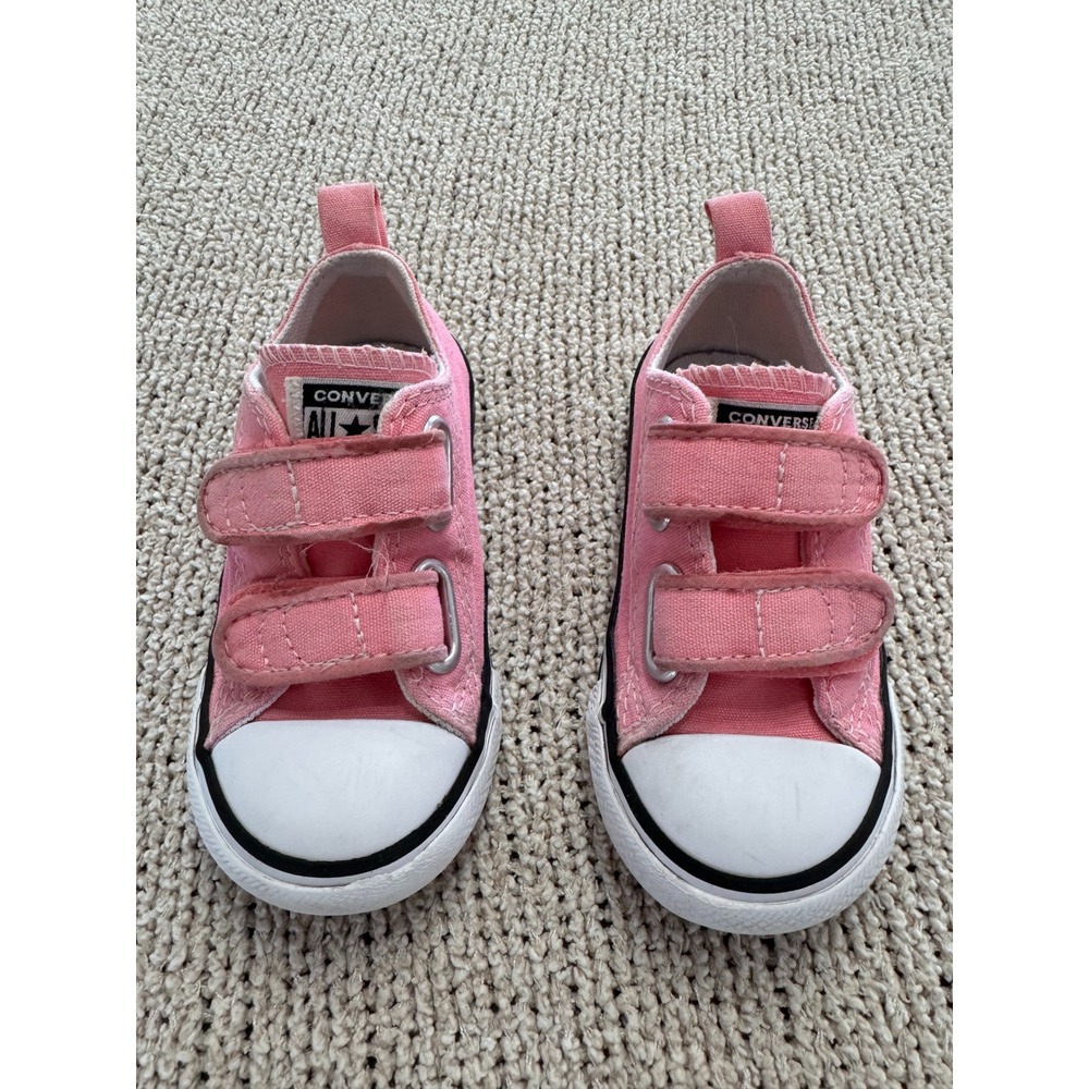 Converse Chuck Taylor All Star Infant Pink Canvas Double Strap Sneakers Size 6
